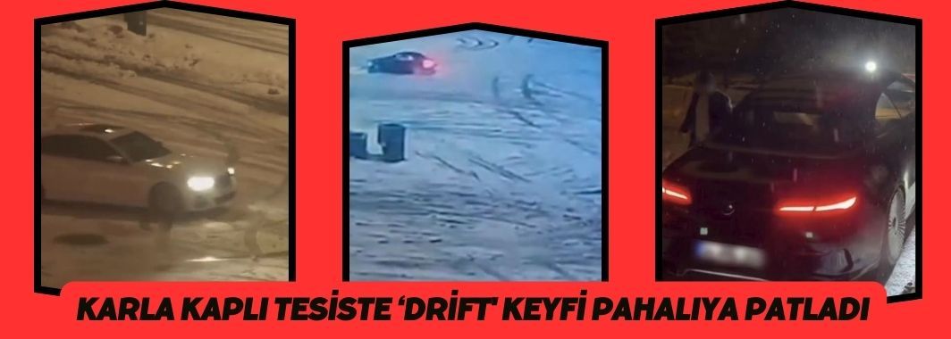 Bolu’da karla kaplı tesiste ‘drift’ keyfi pahalıya patladı