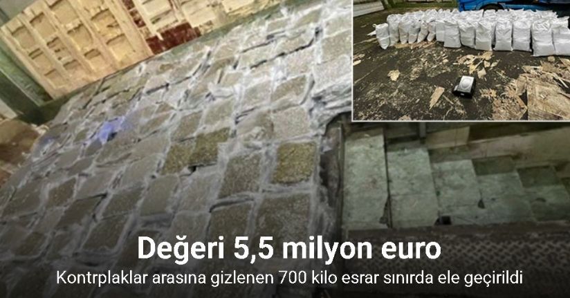Kontrplaklar arasına gizlenen 700 kilo esrar sınırda ele geçirildi