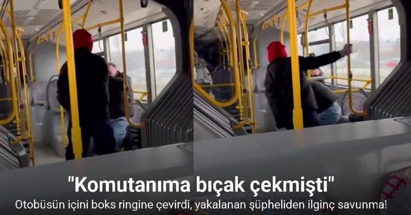 Otobüsün içinde tekme tokat böyle darp etti...