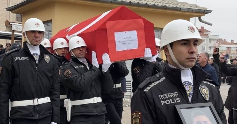 Görev şehidi polis memuru Fatih Oral son yolculuğuna uğurlandı