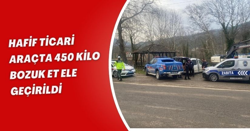 Hafif ticari araçta 450 kilo bozuk et ele geçirildi