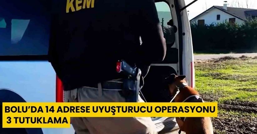 Bolu’da 14 adrese uyuşturucu operasyonu: 3 tutuklama