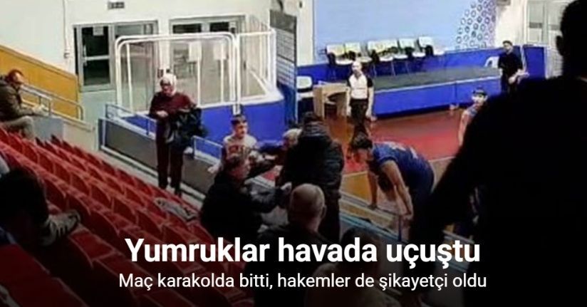 Kocaeli’de U16 basketbol maçında yumruklar havada uçuştu