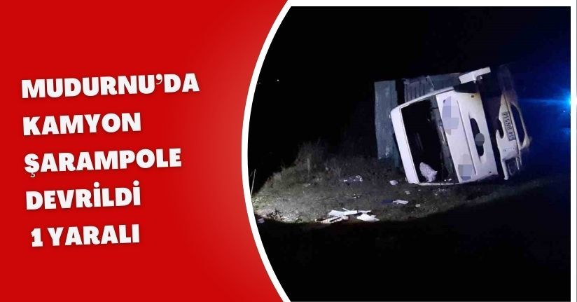 Mudurnu’da kamyon şarampole devrildi: 1 yaralı