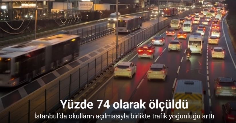 İstanbul’da okulların açılmasıyla birlikte trafik yoğunluğu arttı