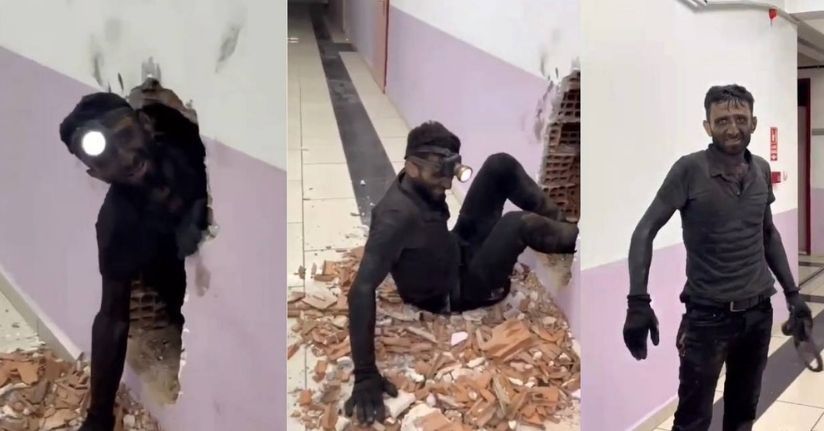 Tadilat ustası bacada ölümden döndü