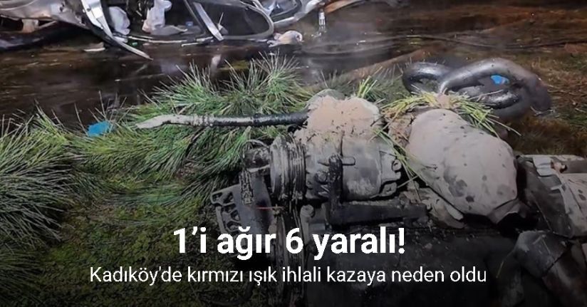 Kırmızı ışık ihlali kazaya neden oldu: 1’i ağır 6 yaralı