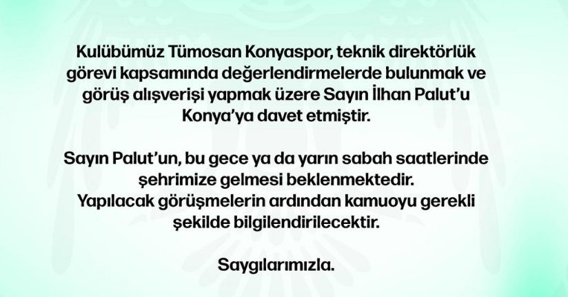 Tümosan Konyaspor, İlhan Palut'u davet etti