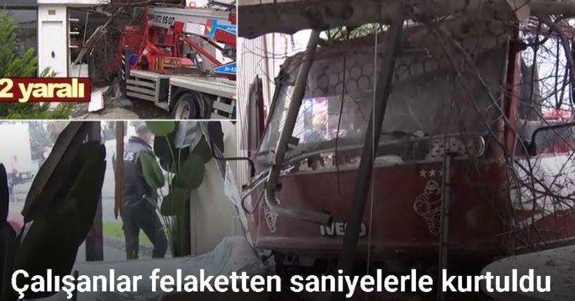 Büyükçekmece’de sepetli vinç diş hekimliği polikliniğine daldı: 2 yaralı