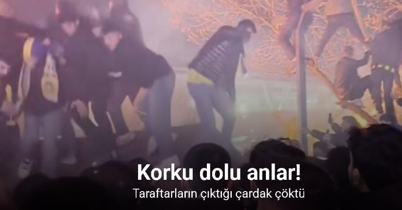 Kante’yi karşılamak isteyen taraftarların çıktığı çardak çöktü: O anlar kamerada