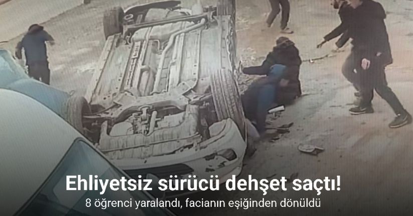 Bursa’da ehliyetsiz sürücü, park halindeki araçlara çarptı: 8 öğrenci yaralandı