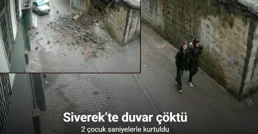 Siverek’te duvar çöktü: 2 çocuk saniyelerle kurtuldu