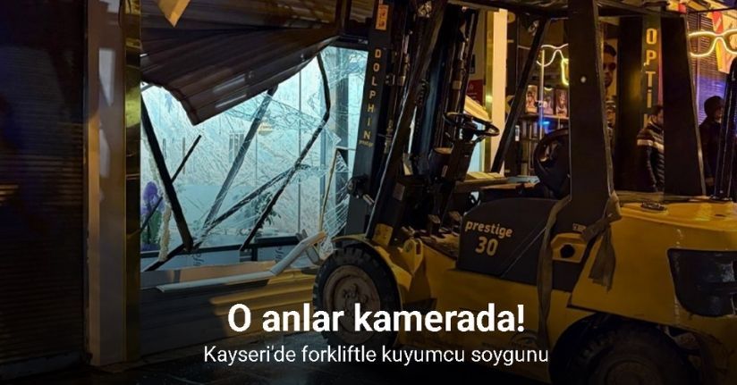 Forkliftli hırsız kamerada