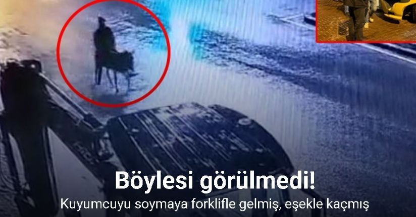 Forklifle gelmiş, eşekle kaçmış