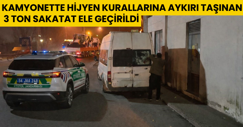 Kamyonette hijyen kurallarına aykırı taşınan 3 ton sakatat ele geçirildi