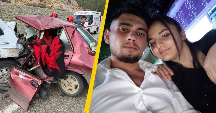 Minibüsle çarpışan otomobilin sürücüsü ve eşi öldü