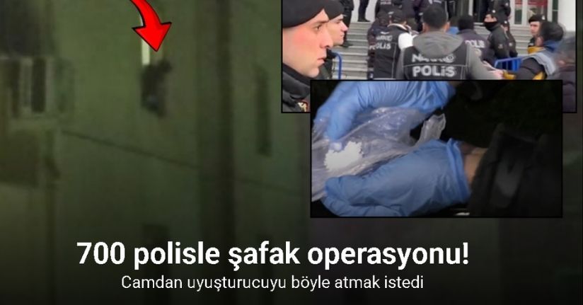 Bursa’da 700 polisle şafak operasyonu...Camdan uyuşturucuyu böyle atmak istedi