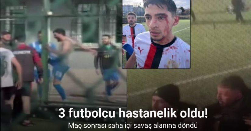 Maç sonrası saha içi savaş alanına döndü, 3 futbolcu hastanelik oldu