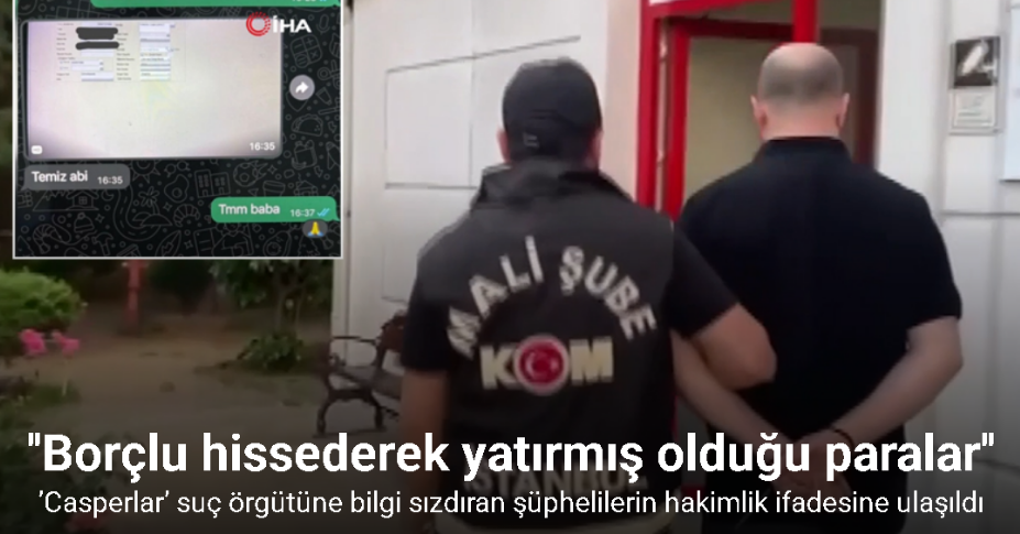 ’Casperlar’ suç örgütüne bilgi sızdırdığı iddia edilen zabıt katibinin hakimlik ifadesine ulaşıldı’Casperlar’ suç örgütüne bilgi sızdırdığı iddia edilen zabıt katibinin hakimlik ifadesine ulaşıldı
