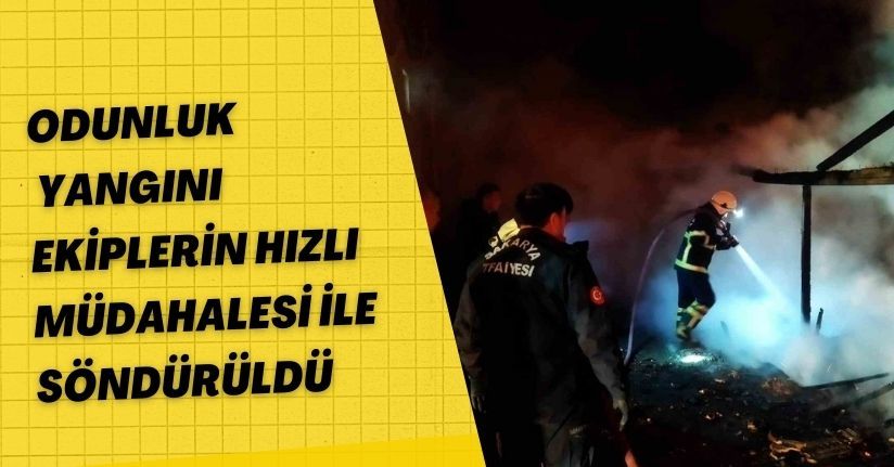 Odunluk yangını ekiplerin hızlı müdahalesi ile söndürüldü