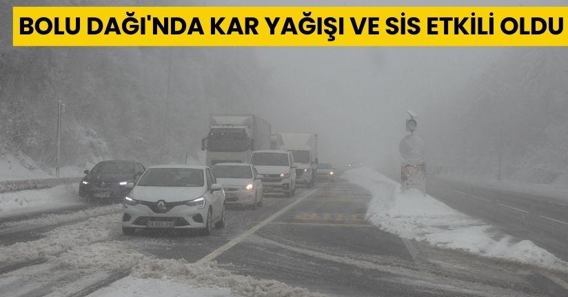 Bolu Dağı'nda Kar Yağışı ve Sis Etkili Oldu