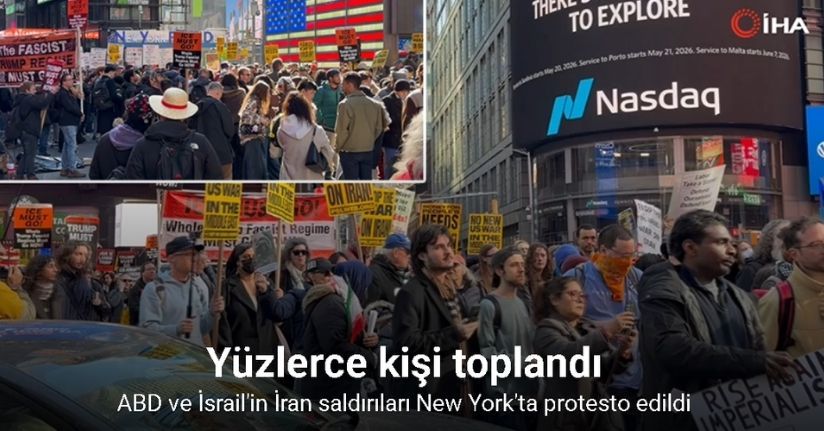 ABD ve İsrail'in İran saldırıları New York'ta protesto edildi