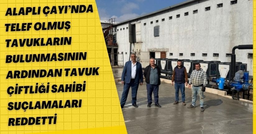 Alaplı Çayı’nda telef olmuş tavukların bulunmasının ardından tavuk çiftliği sahibi suçlamaları reddetti