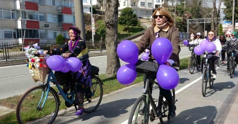 Ordu’da kadınlar 8 Mart dolayısıyla pedal çevirdi