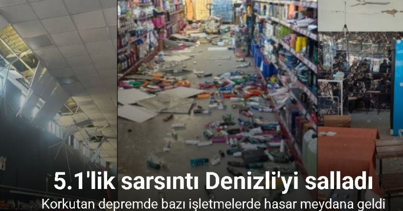 Buldan’da 5.1’lik depremin ardından bazı işletmelerde hasar meydana geldi