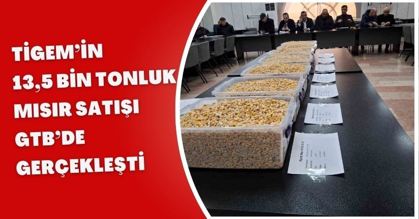 TİGEM’in 13,5 bin tonluk mısır satışı GTB’de gerçekleşti