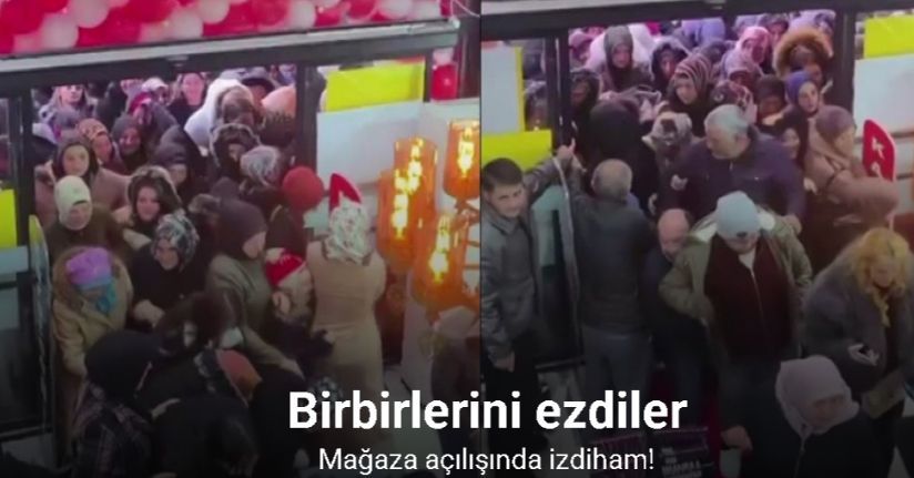Mağaza açılışında indirim izdihamında birbirini ezdiler