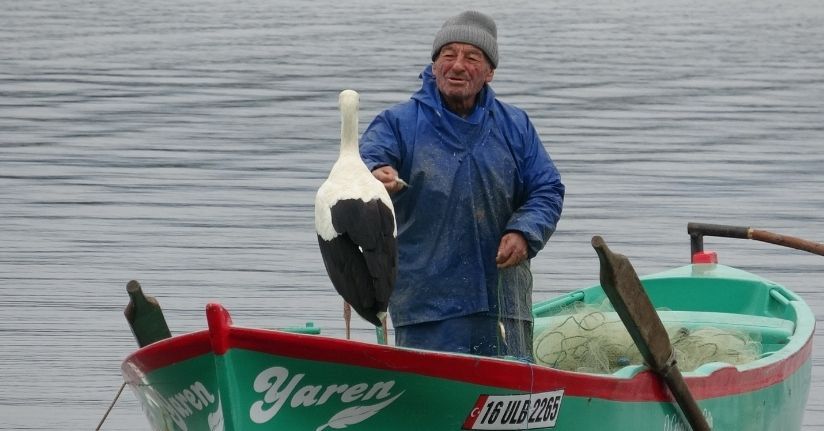 Adem Amca, 15 yıllık dostu Yaren leylekle özlem gideriyor
