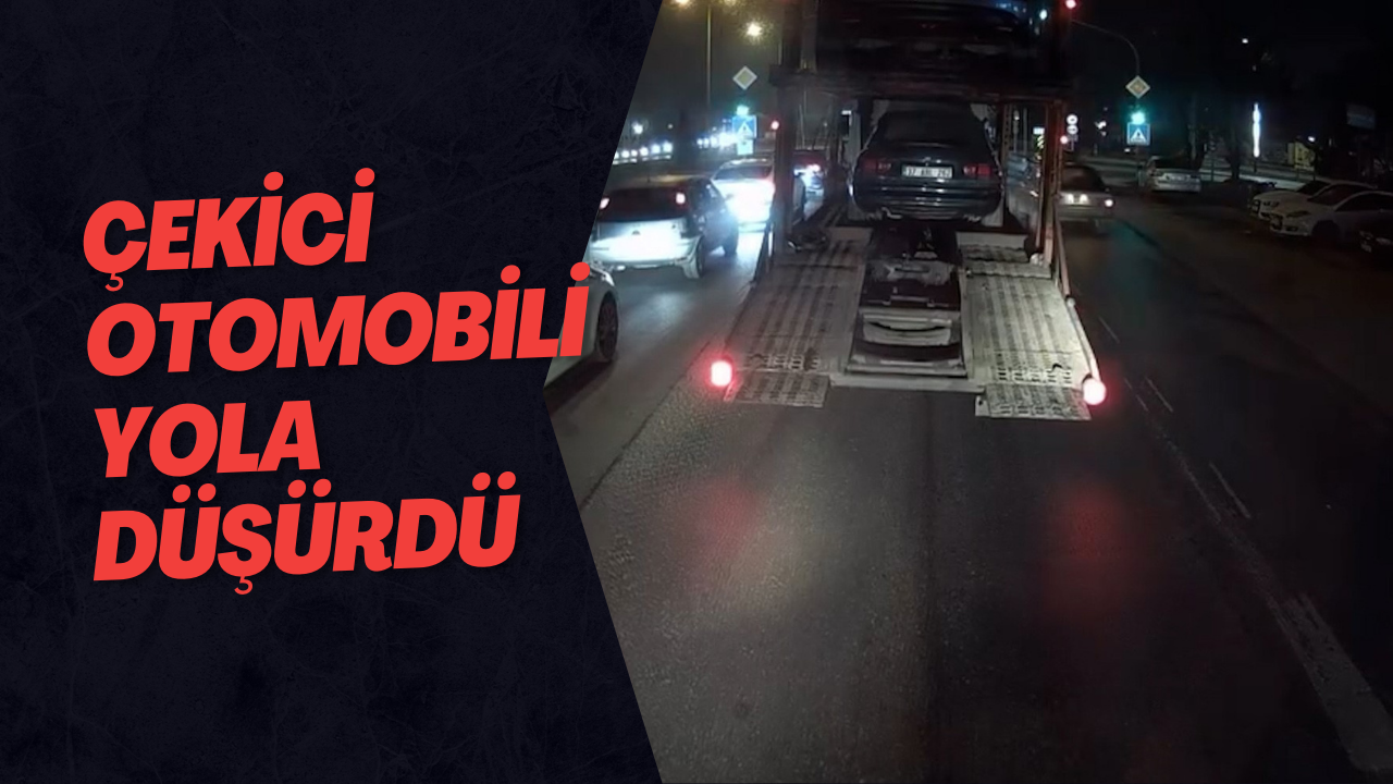 Çekici Otomobili Yola Düşürdü