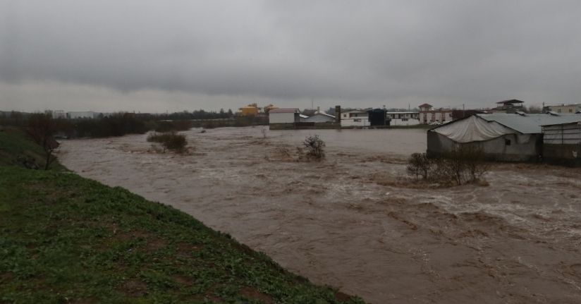 Diyarbakır’da sağanak sonrası dereler taştı, tarım arazilerini su bastı