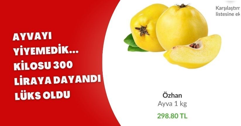 Ayvayı yiyemedik...Kilosu 300 liraya dayandı; lüks oldu