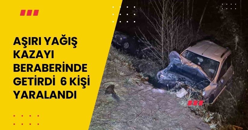 Aşırı yağış kazayı beraberinde getirdi: 6 kişi yaralandı