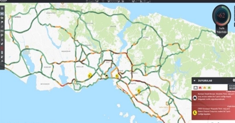  İstanbul'da gece trafik yoğunluğu yüzde 62'ye ulaştı