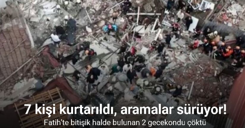 Fatih’te bitişik halde bulunan 2 gecekondu çöktü