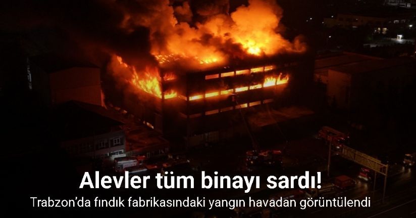 Trabzon’da fındık fabrikasındaki yangına müdahale devam ediyor