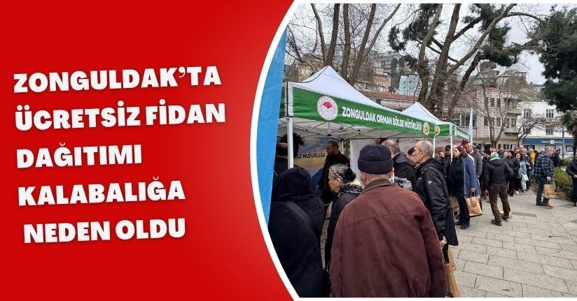 Zonguldak’ta ücretsiz fidan dağıtımı kalabalığa neden oldu