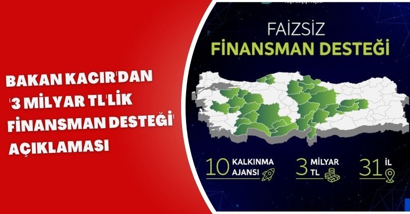 Bakan Kacır'dan '3 milyar TL'lik finansman desteği' açıklamasıBakan Kacır'dan '3 milyar TL'lik finansman desteği' açıklaması