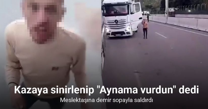 Kazaya sinirlenen tırcı 