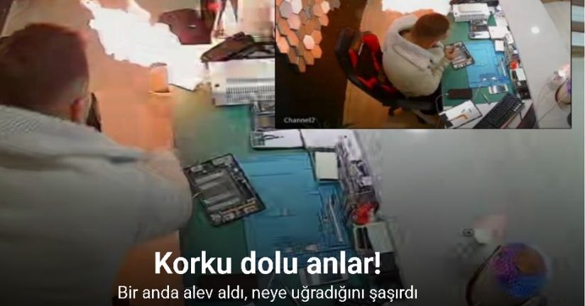 Şişen telefon bataryası bomba gibi patladı