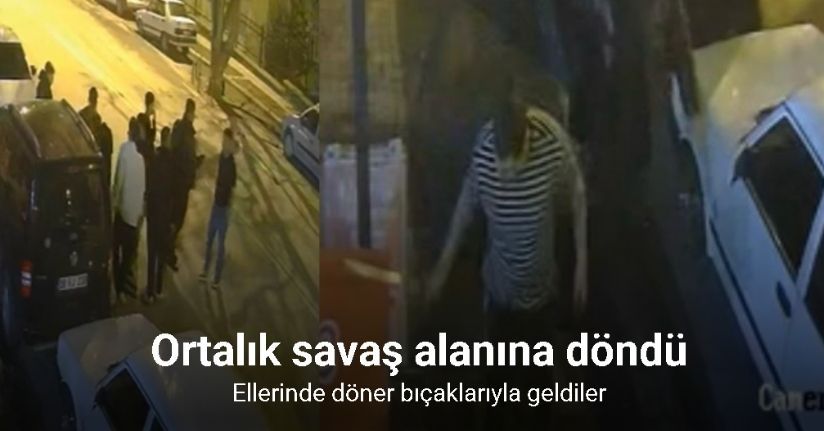 Kayseri’de 2 kişinin yaralandığı bıçaklı kavga kamerada