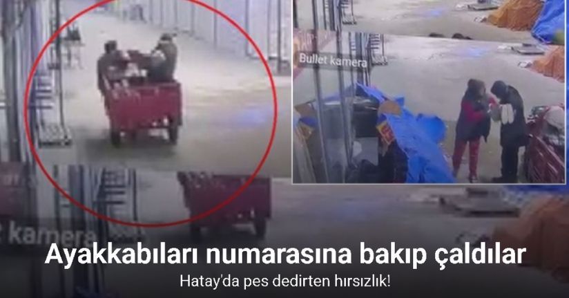 Alışveriş yaparcasına numaralarına bakarak 50 bin TL’lik ayakkabıları çaldılar