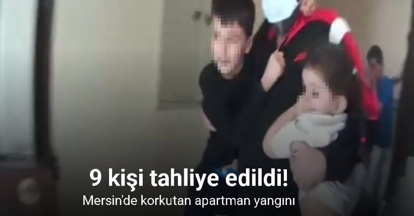 Apartmanda korkutan yangın: 9 kişi tahliye edildi