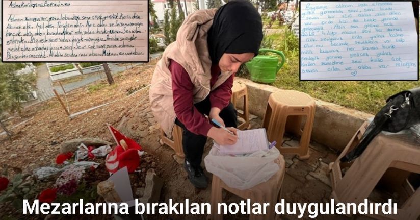 Saldırıda hayatını kaybeden çocukların mezarlarına bırakılan notlar duygulandırdı