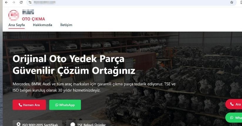 Sahte otomobil yedek parça sitesi ile dolandırıcılığa suç duyurusu