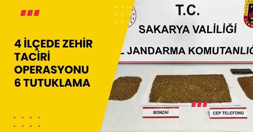 4 ilçede zehir taciri operasyonu: 6 tutuklama