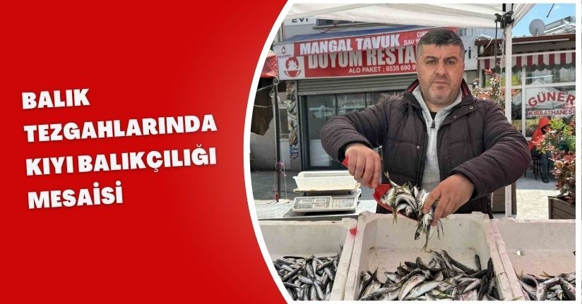 Balık tezgahlarında kıyı balıkçılığı mesaisi